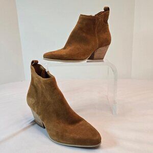 DOLCE VITA Pearse Suede Pointed Cowboy Casual Ankle Booties Sz: 6.5 Camel Brown